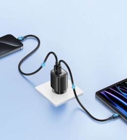 Ładowarka sieciowa 30W GaN LED USB+USB-C CC229 Fast Charging Biała