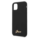 Guess GUHCN58LSLMGBK iPhone 11 Pro black/czarny hard case Silicone Vintage Gold Logo