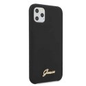 Guess GUHCN58LSLMGBK iPhone 11 Pro black/czarny hard case Silicone Vintage Gold Logo