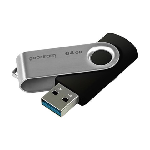 Goodram USB Pendrive, USB 3.0 (3.2 Gen 1), 64GB, UTS3, czarny, UTS3-0640K0R11, USB A, z obrotową osłoną