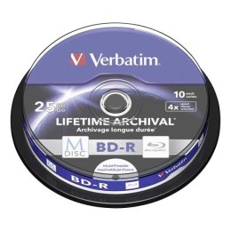Verbatim BD-R, 25GB, cake box, 43825, 4X, 10-pack, do archiwizacji danych