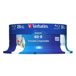 Verbatim BD-R SL, Hard Coat protective layer 25GB, spindle, 43811, 6x, 25-pack, do archiwizacji danych
