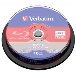 Verbatim BD-RE, Single Layer ScratchGuard Plus, 25GB, cake box, 43694, 2x, 10-pack, do archiwizacji danych