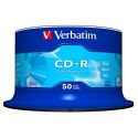 Verbatim CD-R, 43351, DataLife, 50-pack, 700MB, Extra Protection, 52x, 80min., 12cm, bez możliwości nadruku, cake box, Standard,