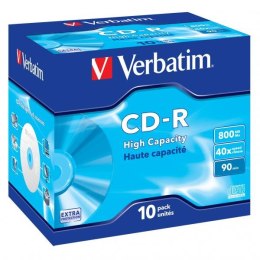 Verbatim CD-R, 43428, DataLife, 10-pack, 800MB, Extra Protection, 40x, 90min., 12cm, bez możliwości nadruku, jewel box, Standard