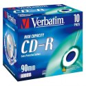 Verbatim CD-R, 43428, DataLife, 10-pack, 800MB, Extra Protection, 40x, 90min., 12cm, bez możliwości nadruku, jewel box, Standard