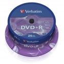 Verbatim DVD+R, 43500, DataLife PLUS, 25-pack, 4.7GB, 16x, 12cm, General, Advanced Azo+, cake box, Scratch Resistant, bez możliw