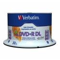 Verbatim DVD+R, 97693, DataLife PLUS, 50-pack, 8.5GB, 8x, 12cm, General, Double Layer, cake box, Wide Printable Surface Inverse 