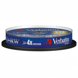 Verbatim DVD+RW, 43488, DataLife PLUS, 10-pack, 4.7GB, 2-4x, 12cm, General, Standard, cake box, Scratch Resistant, bez możliwośc