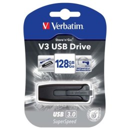 Verbatim USB Pendrive, USB 3.0 (3.2 Gen 1), 128GB, V3, Store N Go, czarny, 49189, USB A, z wysuwanym złączem