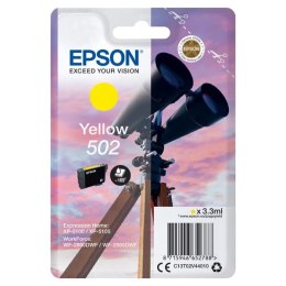 Epson oryginalny ink / tusz C13T02V44010, 502, T02V440, yellow, 165s, 3.3ml, Epson XP-5100, XP-5105, WF-2880dwf, WF2865dwf