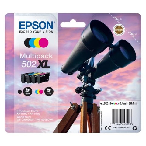 Epson oryginalny ink / tusz C13T02W64010, 502XL, T02W640, CMYK, 3x6.4/9.2ml, Epson XP-5100, XP-5105, WF-2880dwf, WF2865dwf