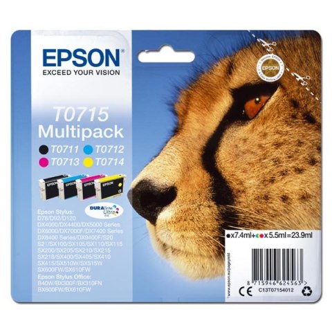 Epson oryginalny ink / tusz C13T07154012, CMYK, 23.9ml, Epson D78, DX4000, DX4050, DX5000, DX5050, DX6000, DX605