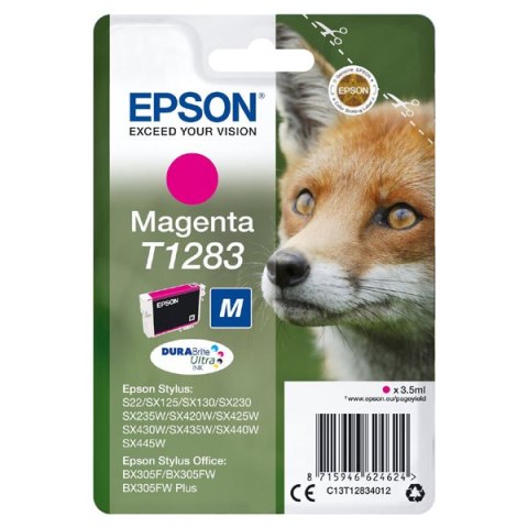 Epson oryginalny ink / tusz C13T12834022, T1283, magenta, blistr, 3,5ml, Epson Stylus S22, SX125, 420W, 425W, Stylus Office BX30