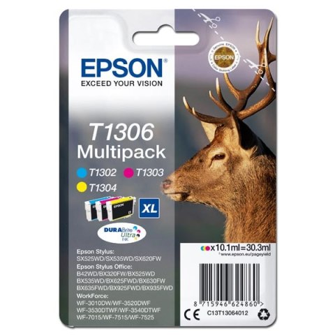 Epson oryginalny ink / tusz C13T13064012, T1306, cyan/magenta/yellow, 30,3ml, Epson Stylus Office BX320FW