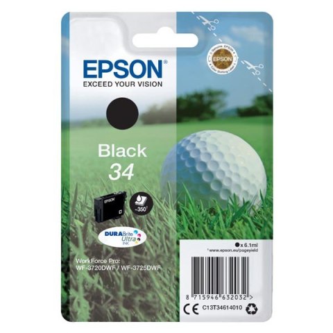 Epson oryginalny ink / tusz C13T34614010, T346140, black, 6.1ml, Epson WF-3720DWF, 3725DWF