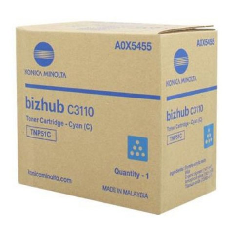 Konica Minolta oryginalny toner A0X5455, cyan, 5000s, TNP-51C, Konica Minolta Bizhub C3110, O