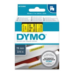 Dymo oryginalny taśma do drukarek etykiet, Dymo, 45808, S0720880, czarny druk/żółty podkład, 7m, 19mm, D1