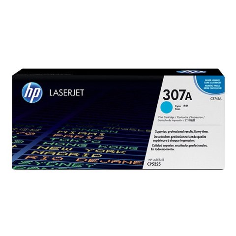 HP oryginalny toner CE741A, cyan, 7300s, HP 307A, HP Color LaserJet CP5225, O