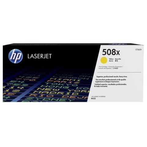 HP oryginalny toner CF362X, yellow, 9500s, HP 508X, high capacity, HP Color LaserJet Enterprise M552dn,M553dn,553n,553x, O