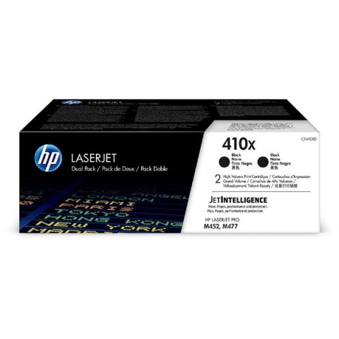 HP oryginalny toner CF410XD, black, 13000 (2x6500)s, HP 410X, high capacity, HP LJ Pro M452, MFP M377, MFP M477, dual pack, 680g