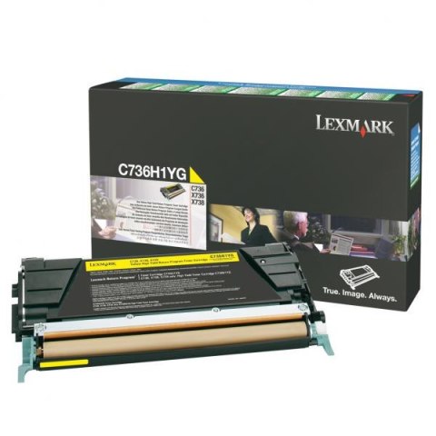 Lexmark oryginalny toner C736H1YG, yellow, 10000s, high capacity, return, Lexmark C736, X736, X738, O