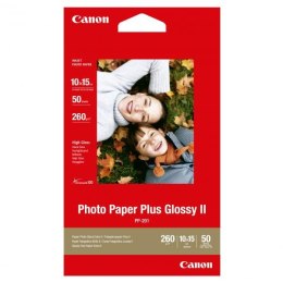 Canon Photo Paper Plus Glossy, foto papier, połysk, biały, 10x15cm, 4x6", 265 g/m2, 50 szt., PP-201 4x6, atrament