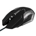 E-Blue Mysz Auroza Gaming, 4000DPI, optyczna, 6kl., 1 scroll, przewodowa USB, czarna, do gry