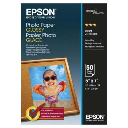 Epson Glossy Photo Paper, foto papier, połysk, biały, 13x18cm, 200 g/m2, 50 szt., C13S042545, atrament