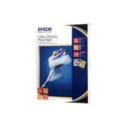 Epson Ultra Glossy Photo Pape, foto papier, połysk, biały, R200, R300, R800, RX425, RX500, 13x18cm, 5x7", 300 g/m2, 50 szt., C13