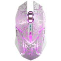 E-Blue Mysz Auroza Gaming, 4000DPI, optyczna, 6kl., 1 scroll, przewodowa USB, biała, do gry