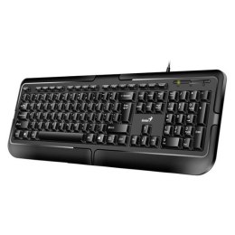 Genius KB-118, Klawiatura CZ/SK, klasyczna, wodoodporny typ przewodowa (USB), czarna