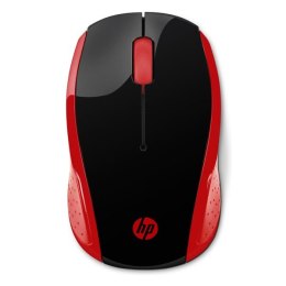 HP mysz 200 Wireless Red, 1000DPI, 2.4 [GHz], optyczna, 3kl., 1 scroll, bezprzewodowa, czerwona, 2 szt AAA, MacOS X 10.x,Google