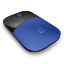 HP mysz Z3700 Wireless Dragonfly Blue, 1200DPI, 2.4 [GHz], optyczna Blue LED, 3kl., 1 scroll, bezprzewodowa, niebieska, 1 szt AA