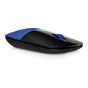 HP mysz Z3700 Wireless Dragonfly Blue, 1200DPI, 2.4 [GHz], optyczna Blue LED, 3kl., 1 scroll, bezprzewodowa, niebieska, 1 szt AA