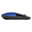 HP mysz Z3700 Wireless Dragonfly Blue, 1200DPI, 2.4 [GHz], optyczna Blue LED, 3kl., 1 scroll, bezprzewodowa, niebieska, 1 szt AA