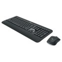 Logitech MK540, Zestaw klawiatur z myszą optyczną bezprzewodową, AA, US, multimedialny, odbiornik nano z technologią Logitech Un