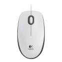 Logitech Mysz B100, 800DPI, optyczna, 3kl., 1 scroll, przewodowa USB, biała