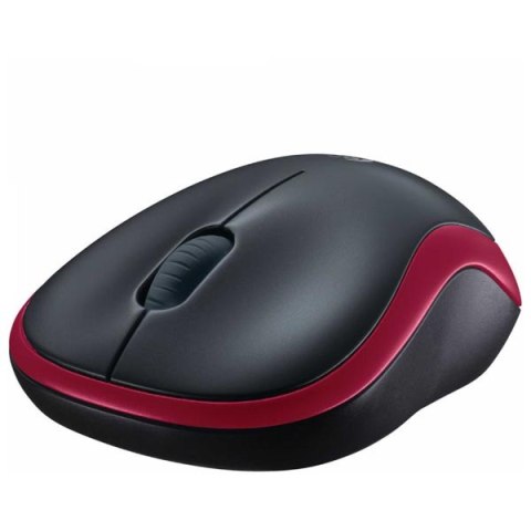 Logitech Mysz M185, 1000DPI, 2.4 [GHz], optyczna, 3kl., 1 scroll, bezprzewodowa, czerwona, 1 szt AA