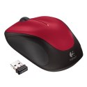 Logitech Mysz M235, 1000DPI, 2.4 [GHz], optyczna, 3kl., 1 scroll, bezprzewodowa, czerwona, 1 szt AA, do notebooka, uniwersalny