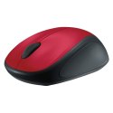 Logitech Mysz M235, 1000DPI, 2.4 [GHz], optyczna, 3kl., 1 scroll, bezprzewodowa, czerwona, 1 szt AA, do notebooka, uniwersalny