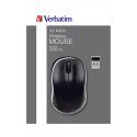 Verbatim Mysz Go Nano 49042, 1600DPI, 2.4 [GHz], optyczna, 3kl., 1 scroll, bezprzewodowa, czarna, 2 szt AA