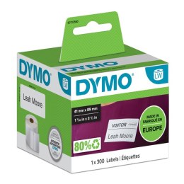 Dymo etykiety papierowe 89mm x 41mm, białe, do identyfikatorów, łatwy do usunięcia, 300 szt., 11356, S0722560