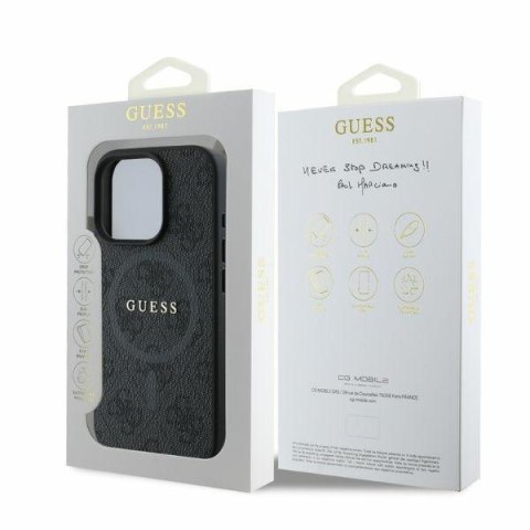 Guess GUHMP16LG4GFRK iPhone 16 Pro 6.3" czarny/black hardcase 4G Ring Classic Logo MagSafe