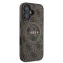 Guess GUHMP16SG4GFRW iPhone 16 6.1" brązowy/brown hardcase 4G Ring Classic Logo MagSafe