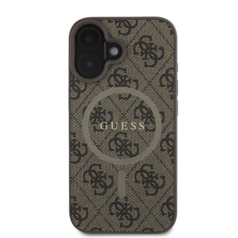 Guess GUHMP16SG4GFRW iPhone 16 6.1" brązowy/brown hardcase 4G Ring Classic Logo MagSafe