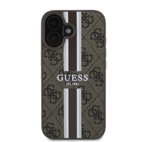 Guess GUHMP16SP4RPSW iPhone 16 6.1" brązowy/brown hardcase 4G Printed Stripes MagSafe