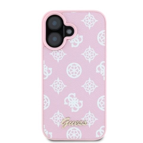 Guess GUHMP16SPGPYSP iPhone 16 6.1" różowy/pink hardcase Peony Script MagSafe
