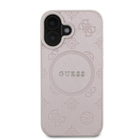 Guess GUHMP16SPSAPSMEP iPhone 16 6.1" różowy/pink hardcase Saffiano Peony Classic Logo MagSafe