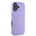 Guess GUHMP16SPSAPSMEU iPhone 16 6.1" fioletowy/purple hardcase Saffiano Peony Classic Logo MagSafe